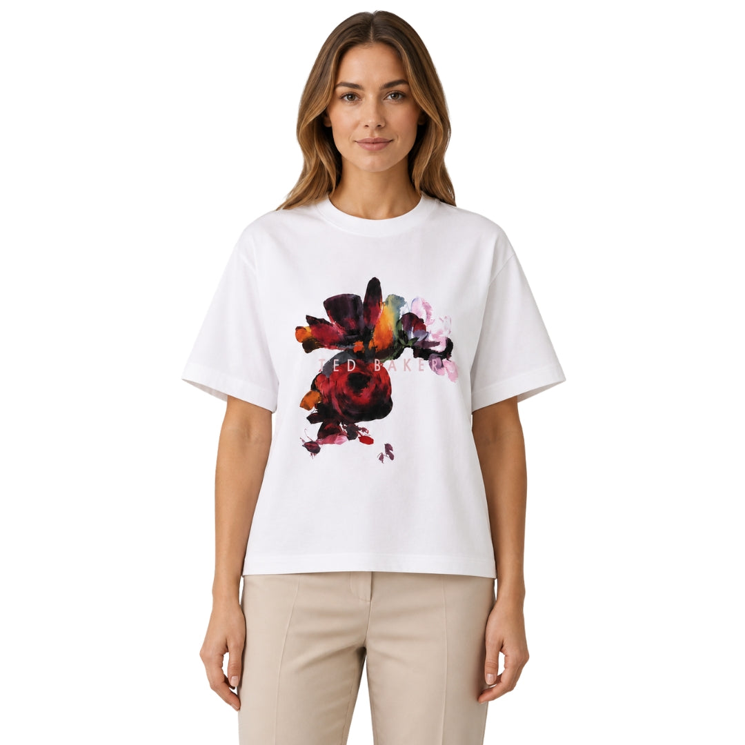 Ted Baker Phina Floral Bloom White T Shirt