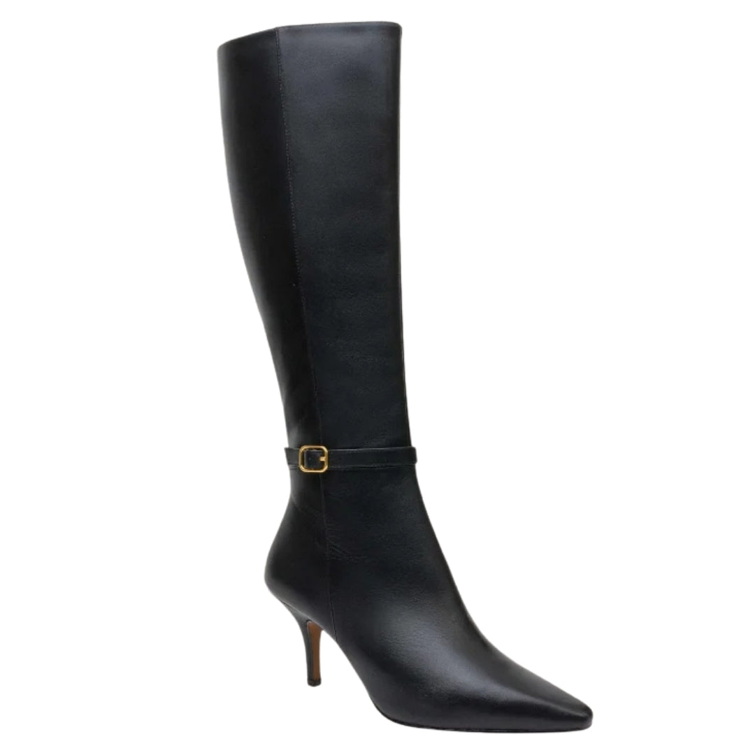 Ted Baker Pipeerr Heeled Leather Knee High Black Boots