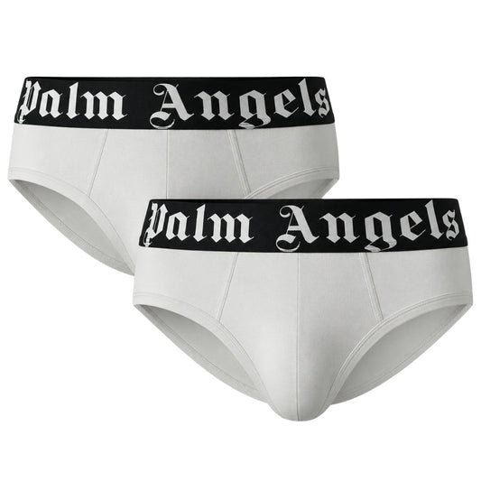 Palm Angels Two-Pack Contrast Logo White Briefs