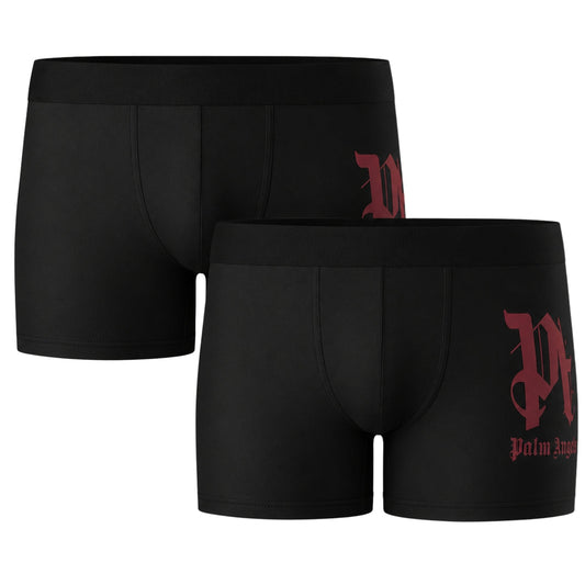 Palm Angels Two-Pack Side Mark Logo Black Boxer Shorts
