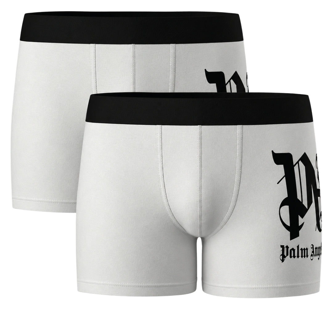 Palm Angels Two-Pack Side Mark Logo White Boxer Shorts