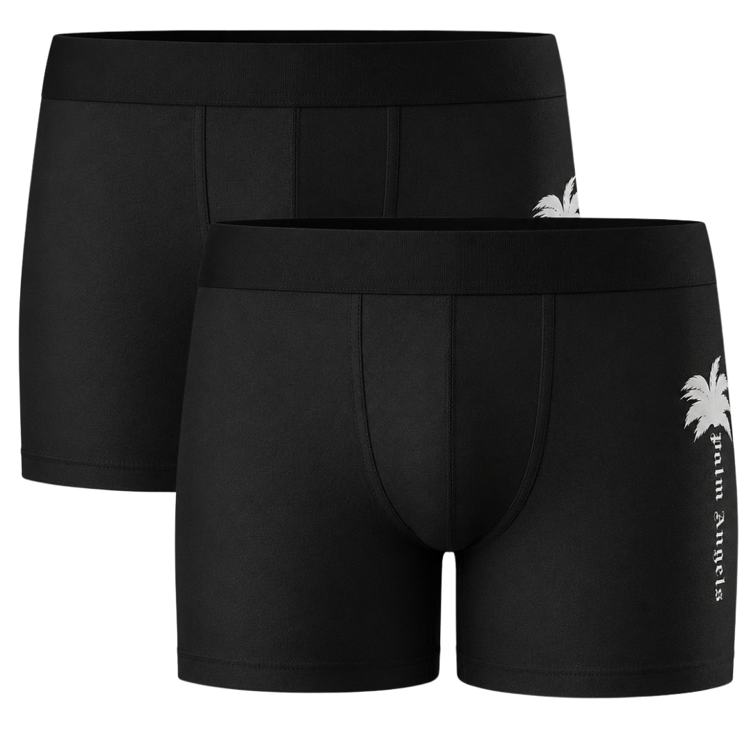 Palm Angels Two-Pack Palm Logo Black Boxer Shorts