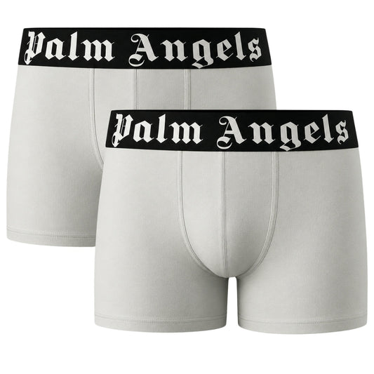 Palm Angels Two-Pack Contrast Logo White Boxer Shorts