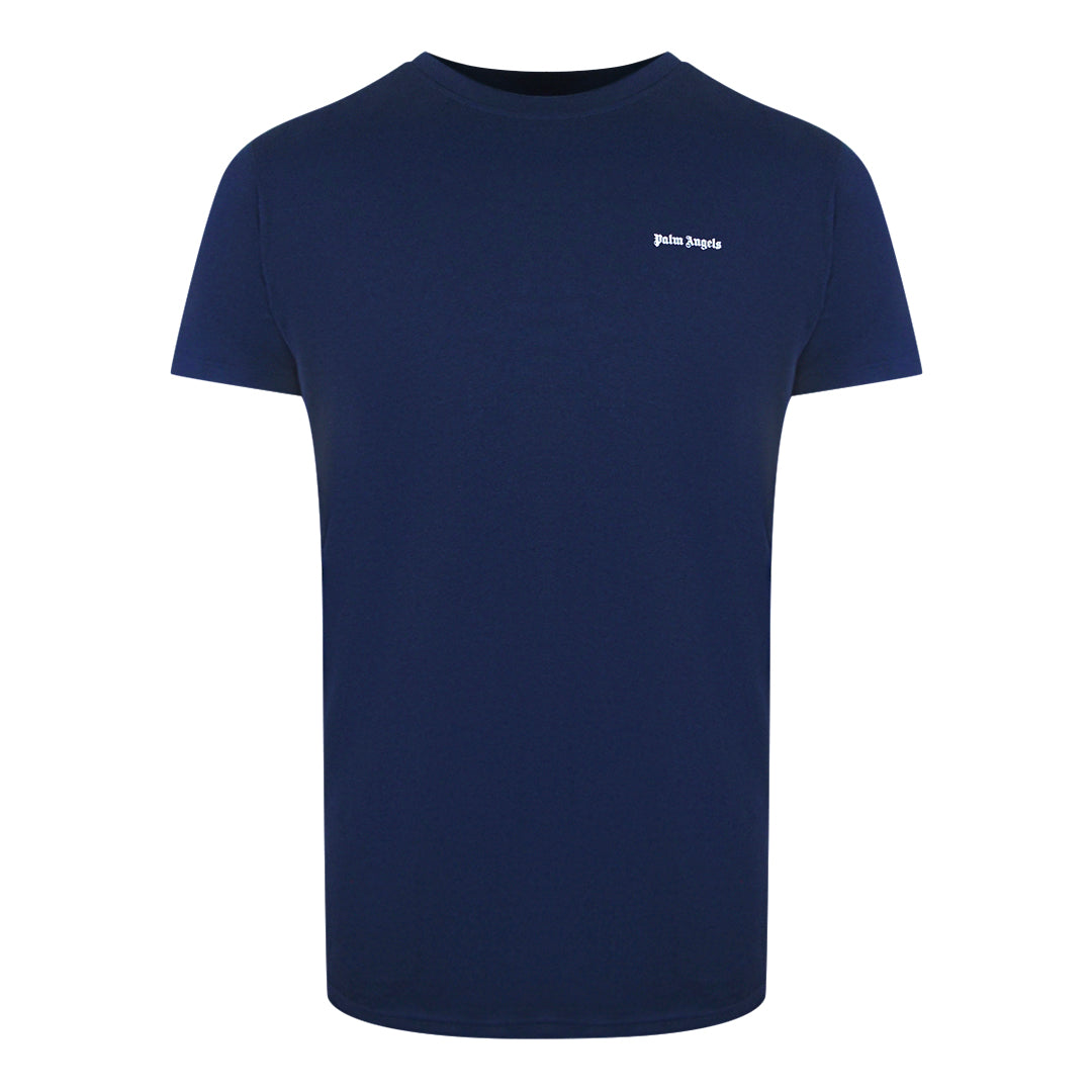Palm Angels Classic Logo Navy Blue T-Shirt