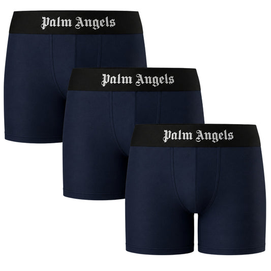 Palm Angels Tri-Pack Navy Blue Long Trunk Boxer Shorts