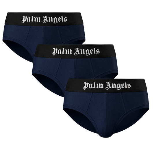 Palm Angels Tri-Pack Navy Blue Briefs