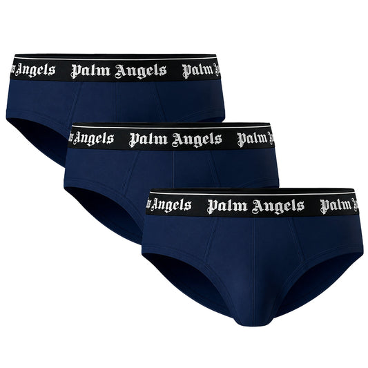 Palm Angels Tri-Pack Classic Logo Navy Blue Briefs