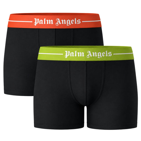 Palm Angels Two-Pack Neon Logo Black Short Trunk Boxer Shorts
