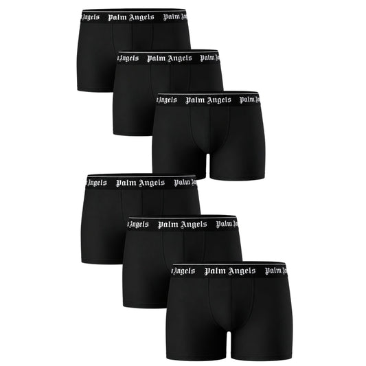 Palm Angels Six-Pack Classic Logo Black Boxer Shorts