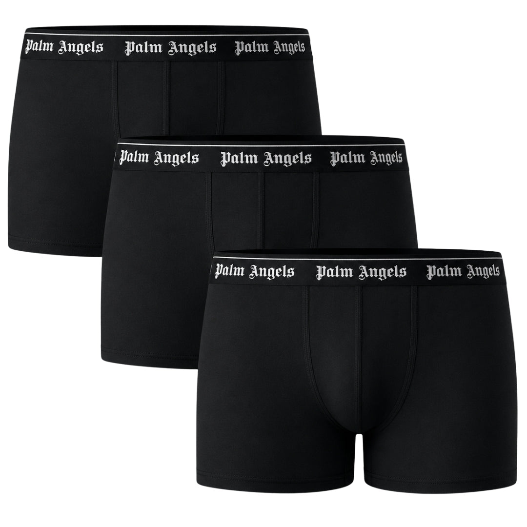 Palm Angels Tri-Pack Classic Logo Black Boxer Shorts