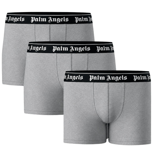 Palm Angels Tri-Pack Classic Logo Grey Boxer Shorts