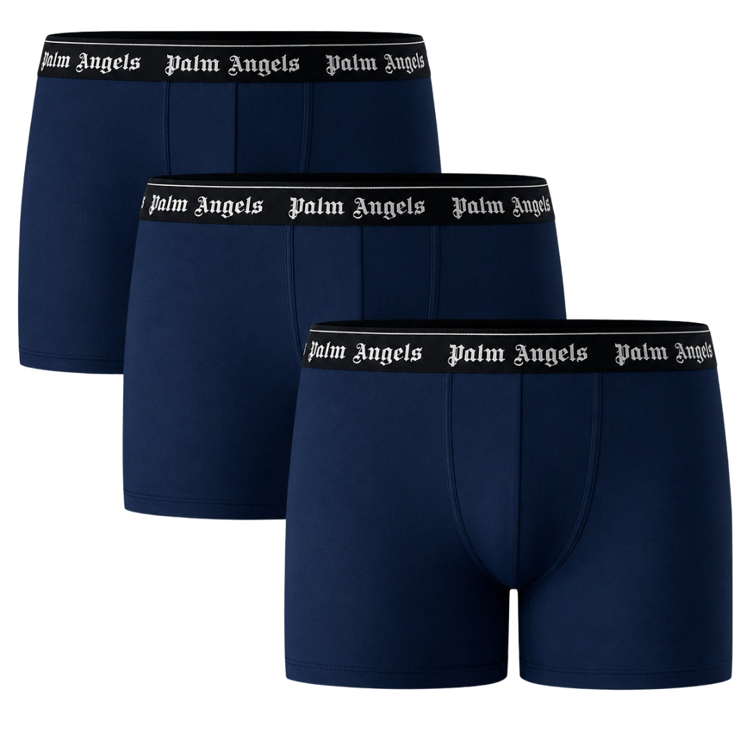 Palm Angels Tri-Pack Classic Logo Navy Blue Boxer Shorts