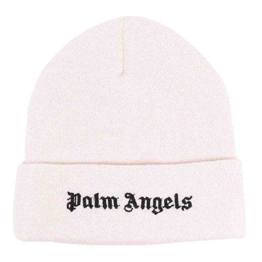 Palm Angels Brand Logo Beige Beanie