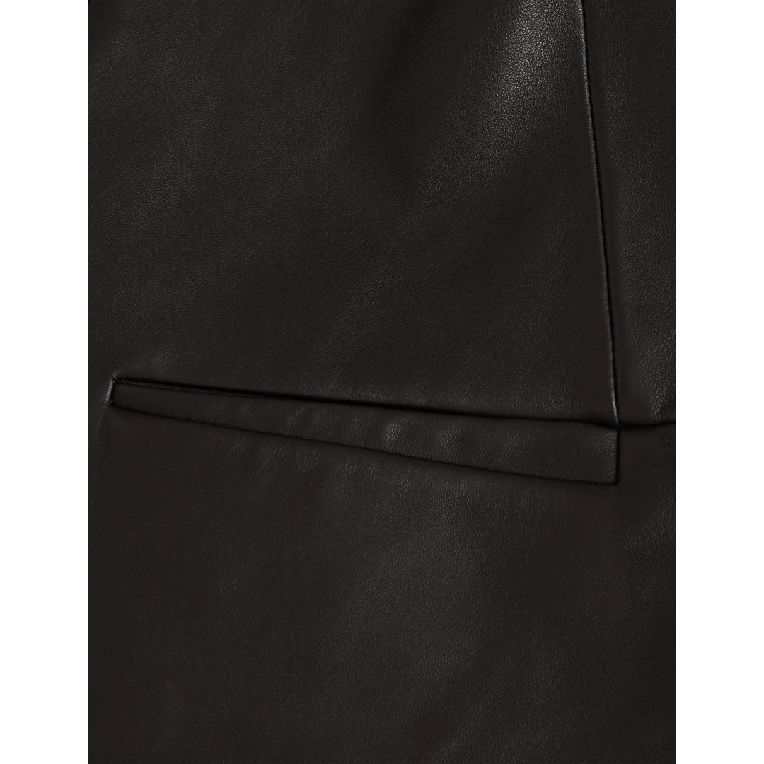 Ted Baker Quentia Cropped Collarless Black Leather Jacket