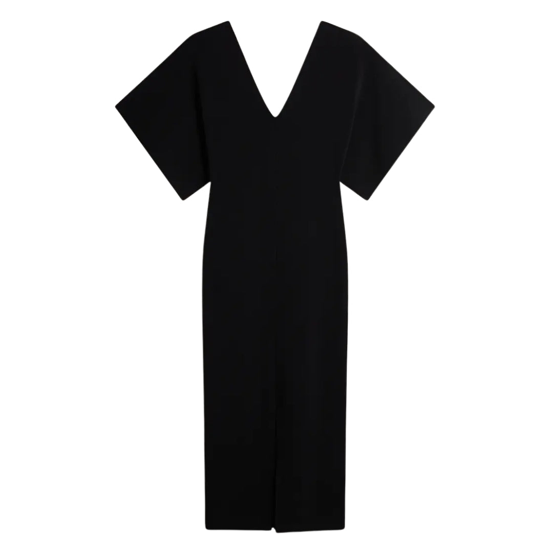 Ted Baker Rebecca V-Neck Knitted Black Midi Dress