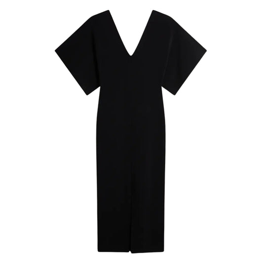 Ted Baker Rebecca V-Neck Knitted Black Midi Dress
