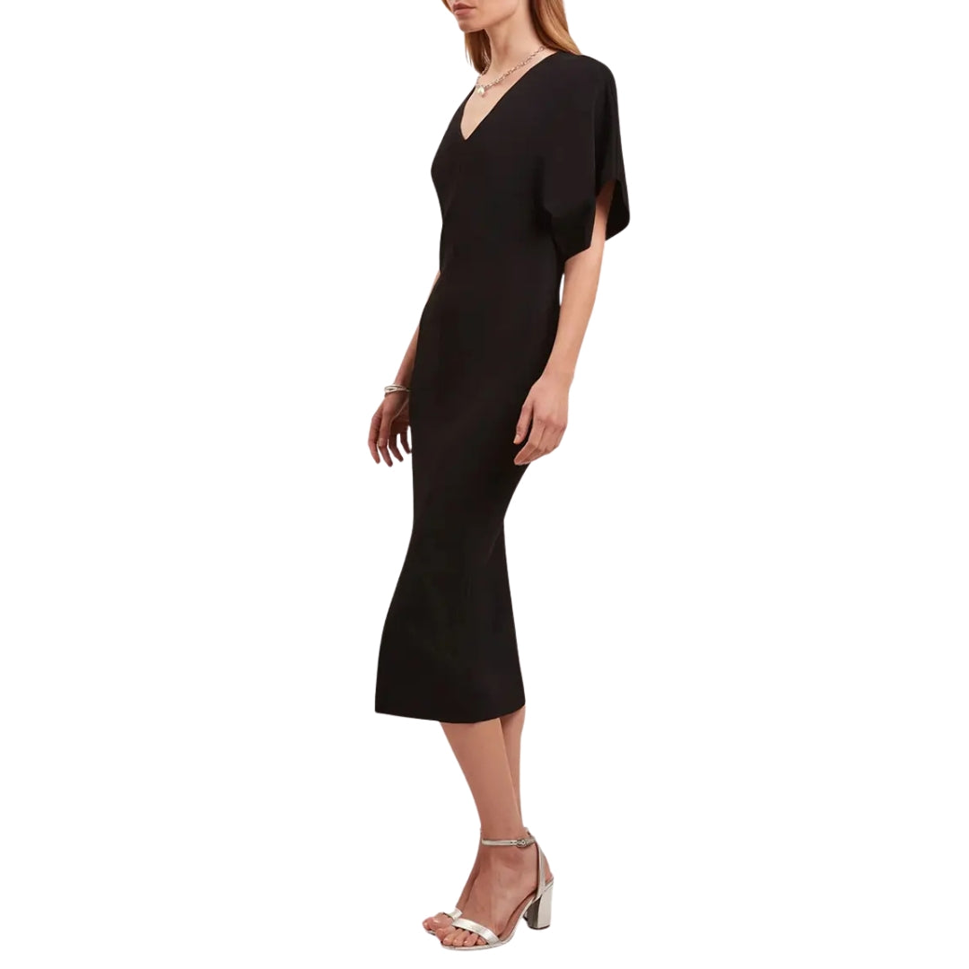 Ted Baker Rebecca V-Neck Knitted Black Midi Dress