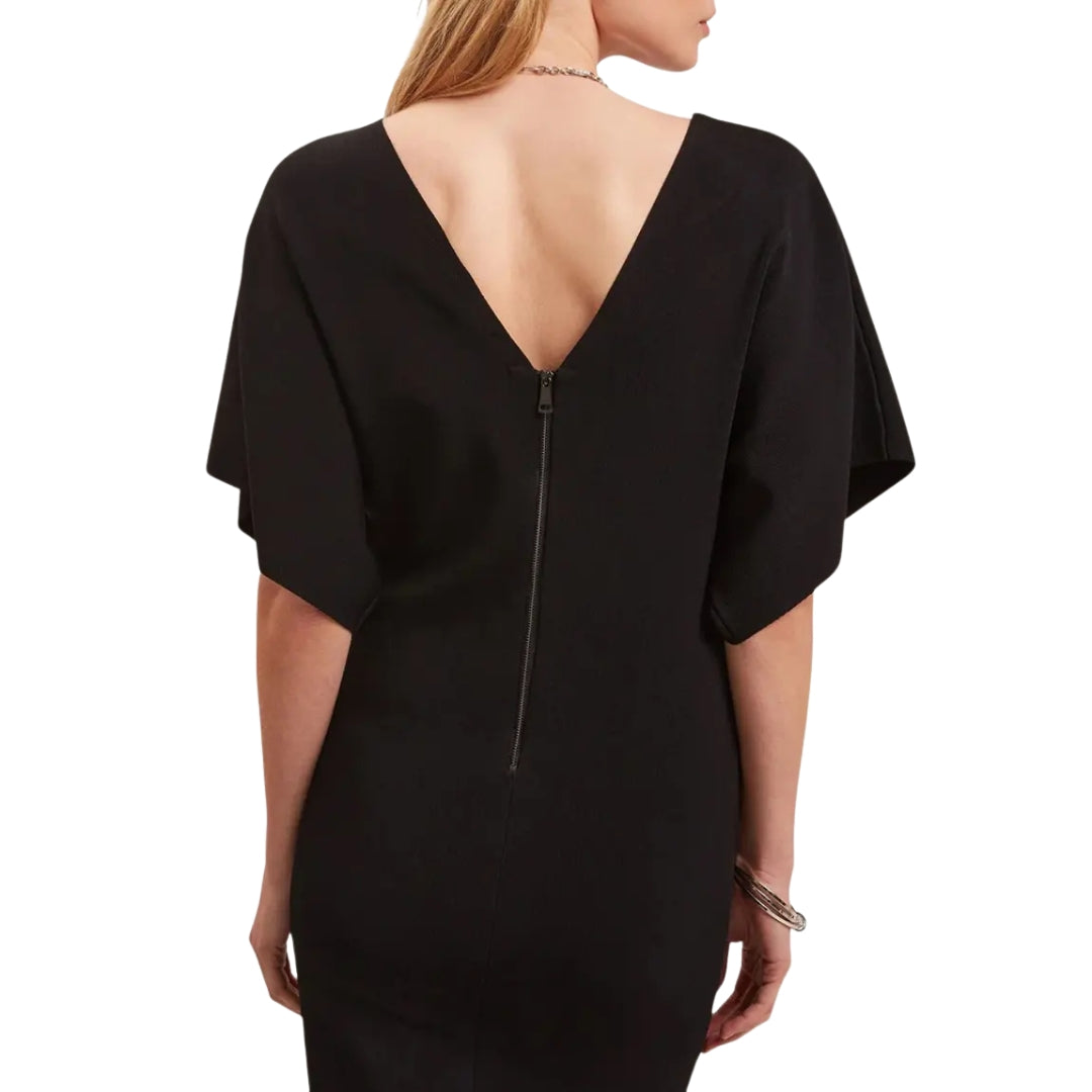 Ted Baker Rebecca V-Neck Knitted Black Midi Dress