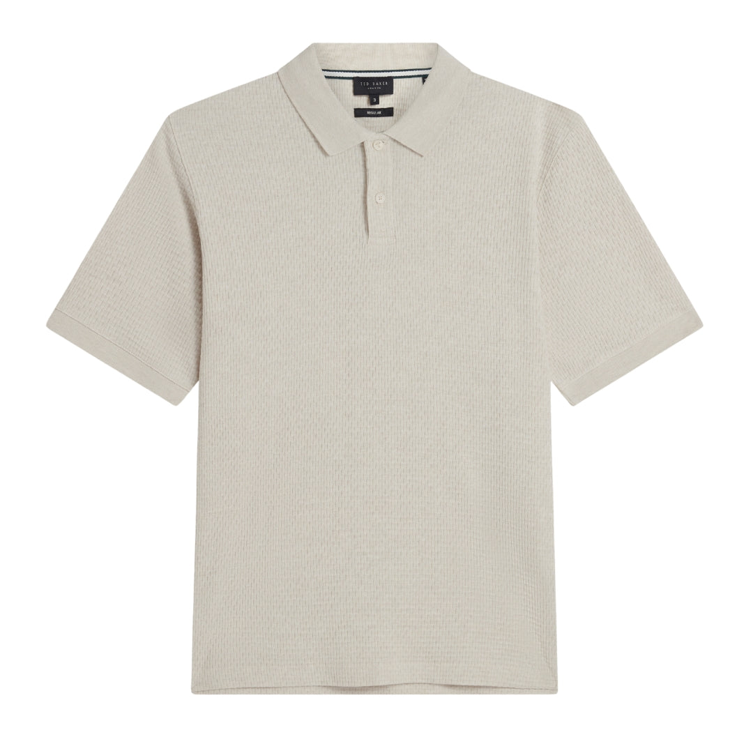Ted Baker Redman Regular Textured Ecru Polo Shirt