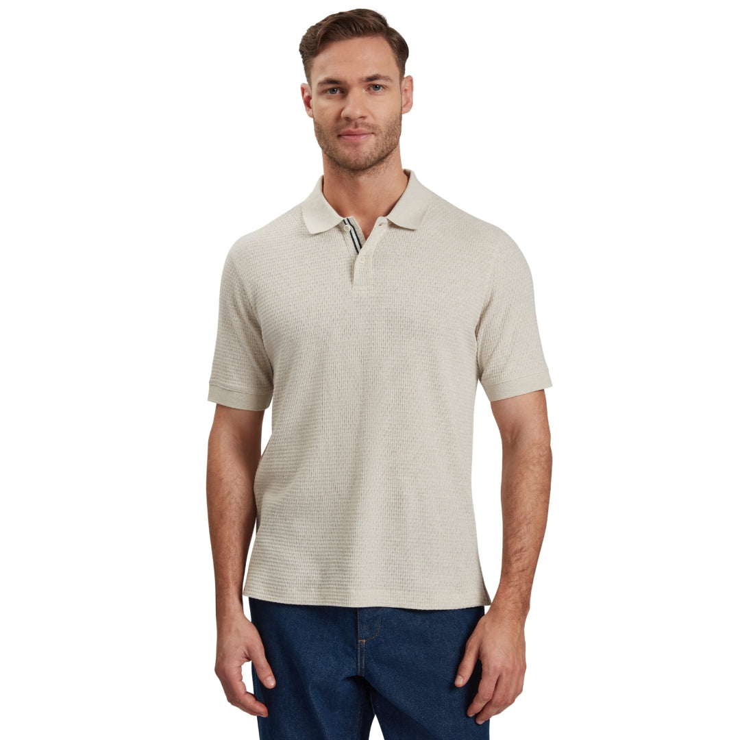 Ted Baker Redman Regular Textured Ecru Polo Shirt