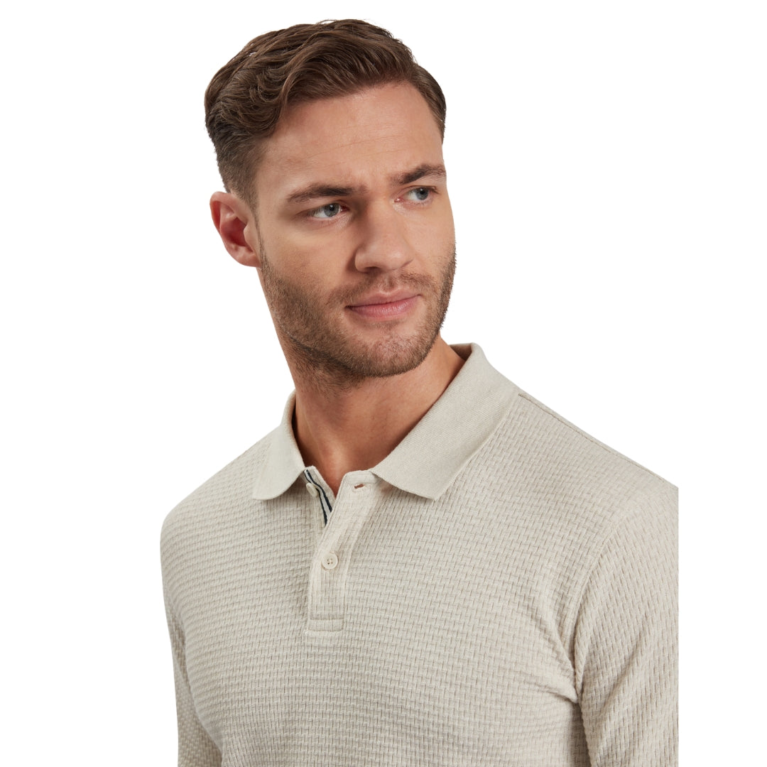Ted Baker Redman Regular Textured Ecru Polo Shirt