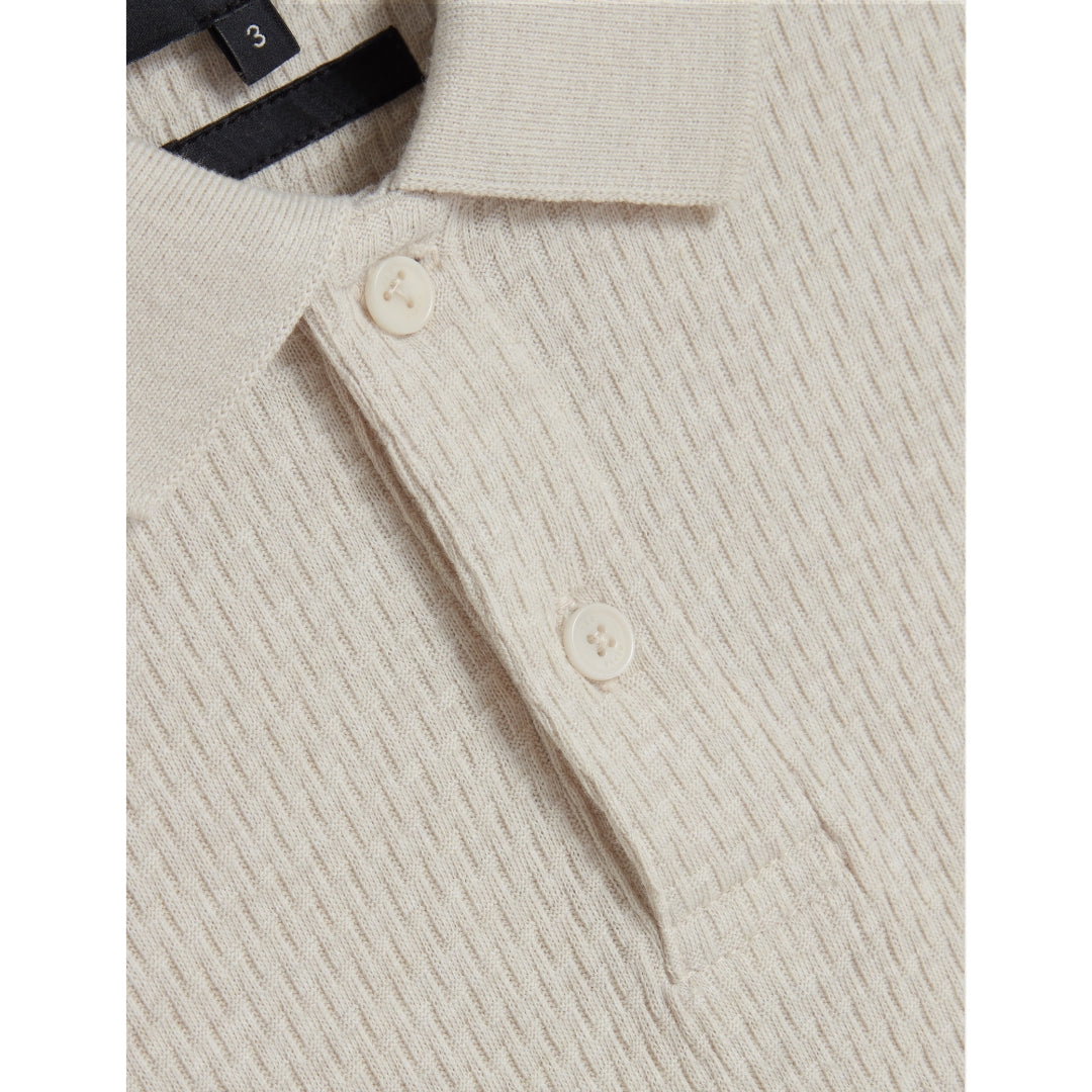 Ted Baker Redman Regular Textured Ecru Polo Shirt