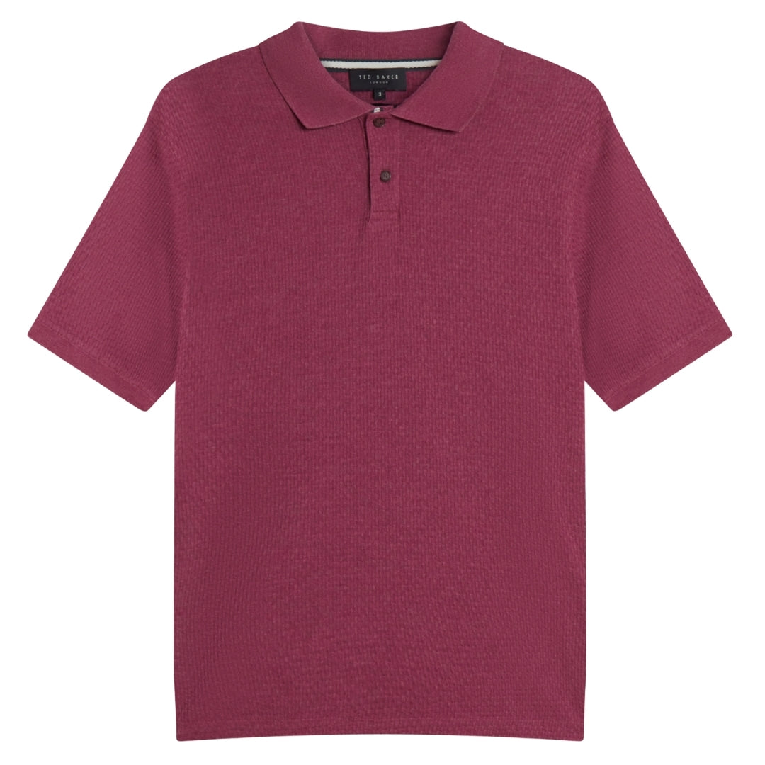Ted Baker Redman Regular Textured Fuchsia Polo Shirt