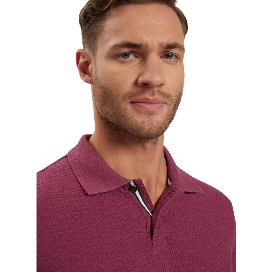 Ted Baker Redman Regular Textured Fuchsia Polo Shirt