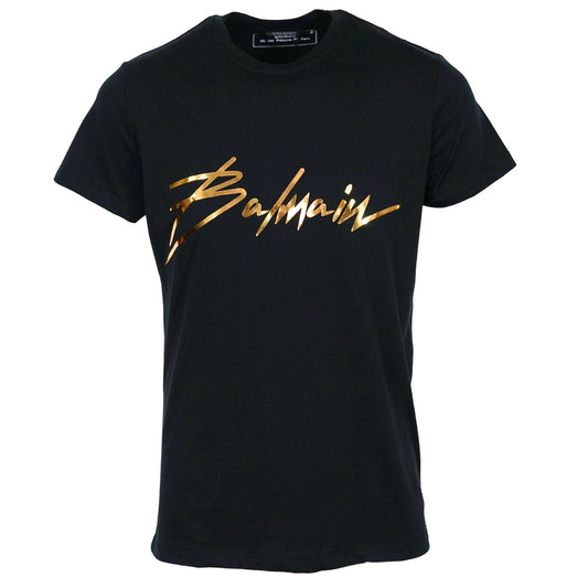 Balmain Signature Logo Black T-Shirt