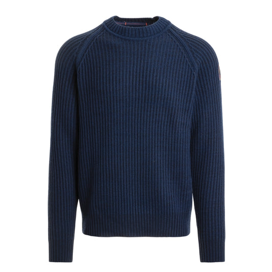Parajumpers RIK PMKNRB03 241 Peacot Navy Blue Crewneck Sweater Mens L