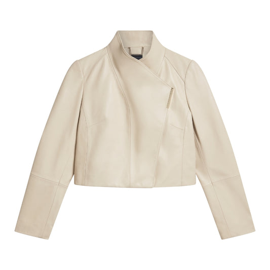 Ted Baker WMO RIYOZE Leather Cropped Wrap Jacket 4