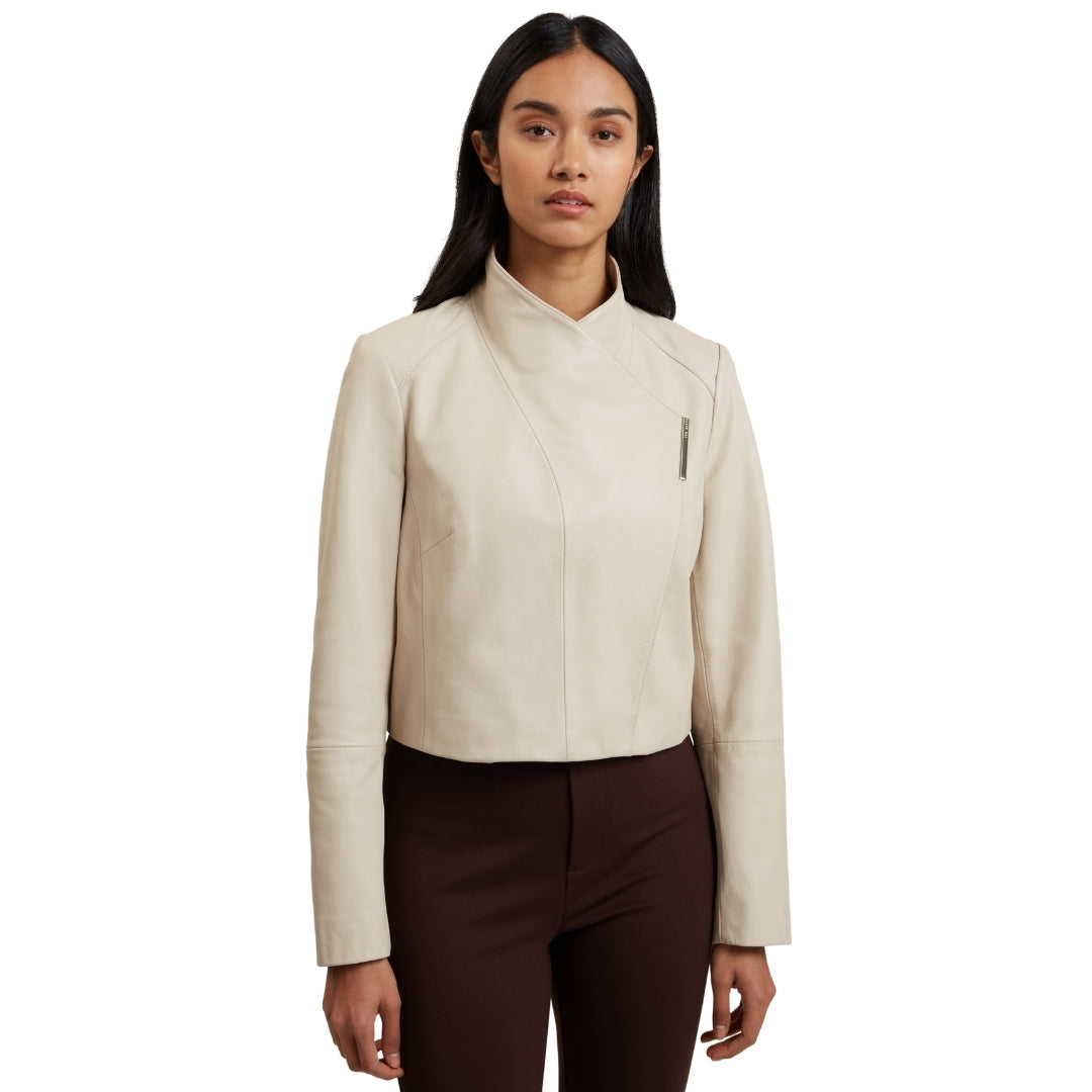 Ted Baker WMO RIYOZE Leather Cropped Wrap Jacket 4