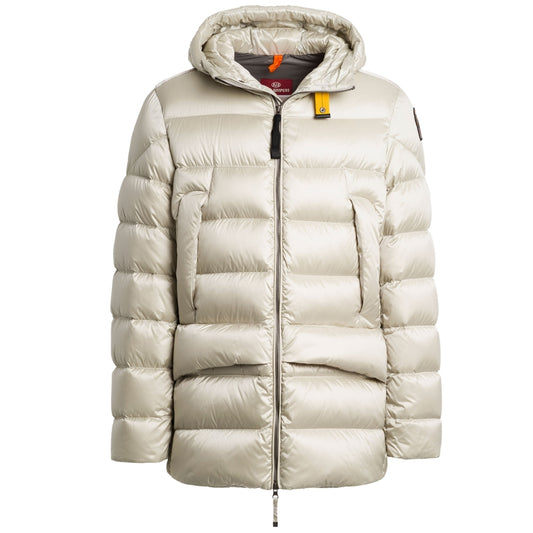 Parajumpers ROLPH PMPUSX04 269 PELICAN GREY LONG HOODED DOWN JACKET Mens L