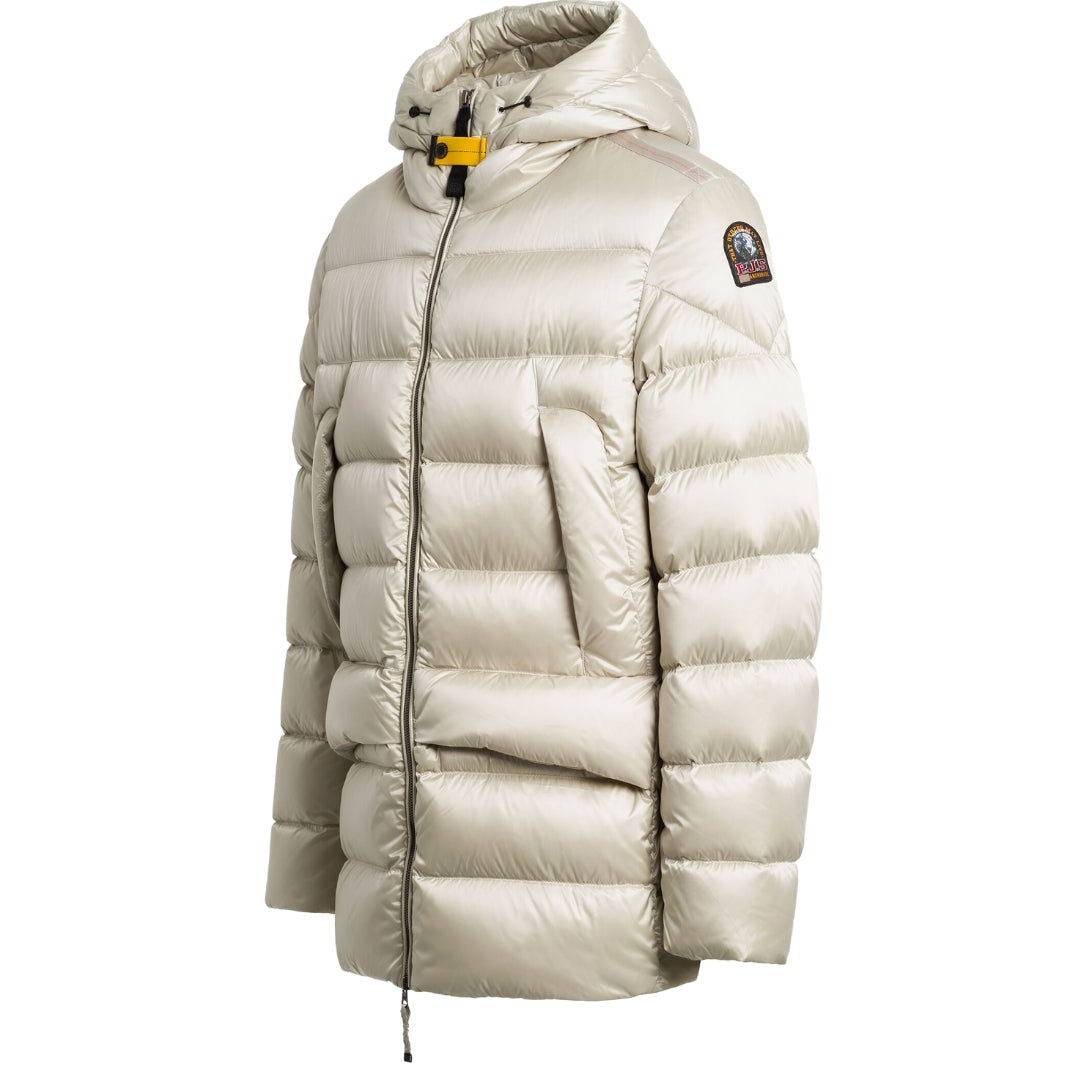 Parajumpers ROLPH PMPUSX04 269 PELICAN GREY LONG HOODED DOWN JACKET Mens L