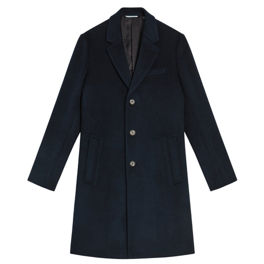 Ted Baker Rueby Wool Blend City Navy Overcoat