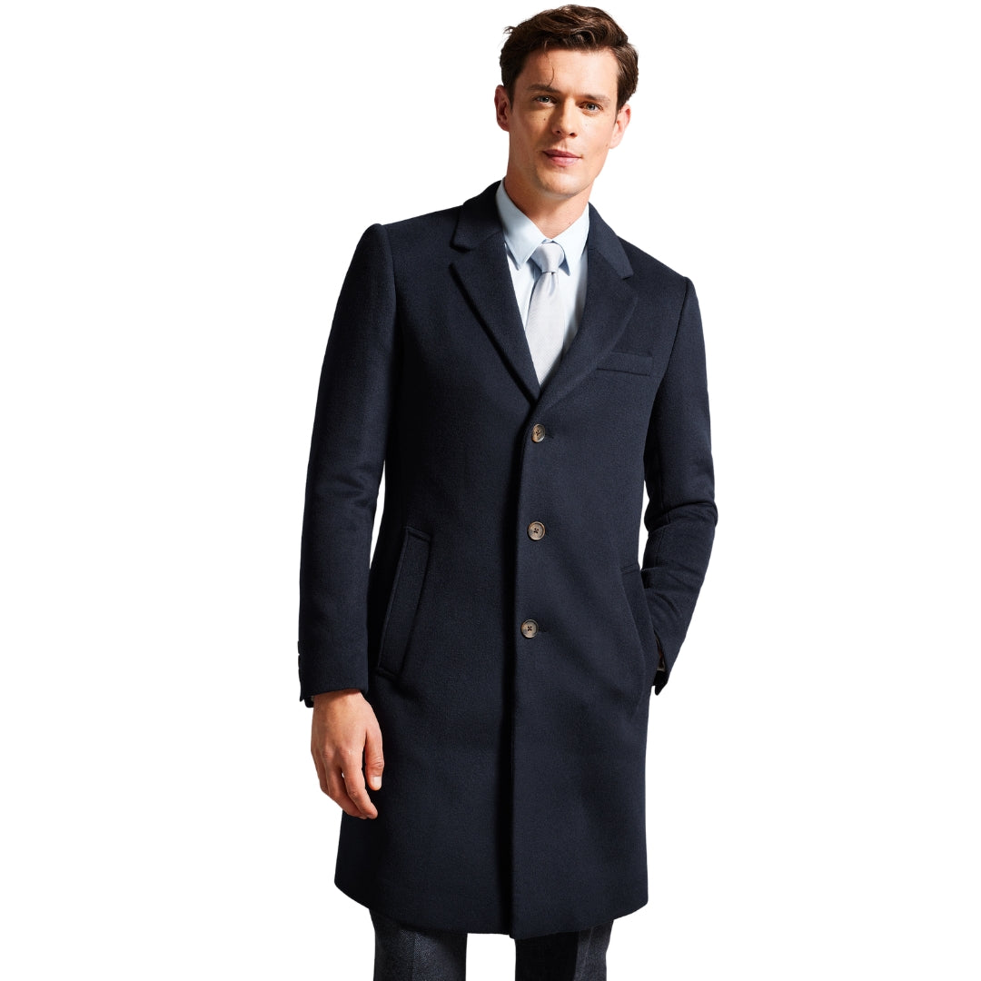 Ted Baker Rueby Wool Blend City Navy Overcoat
