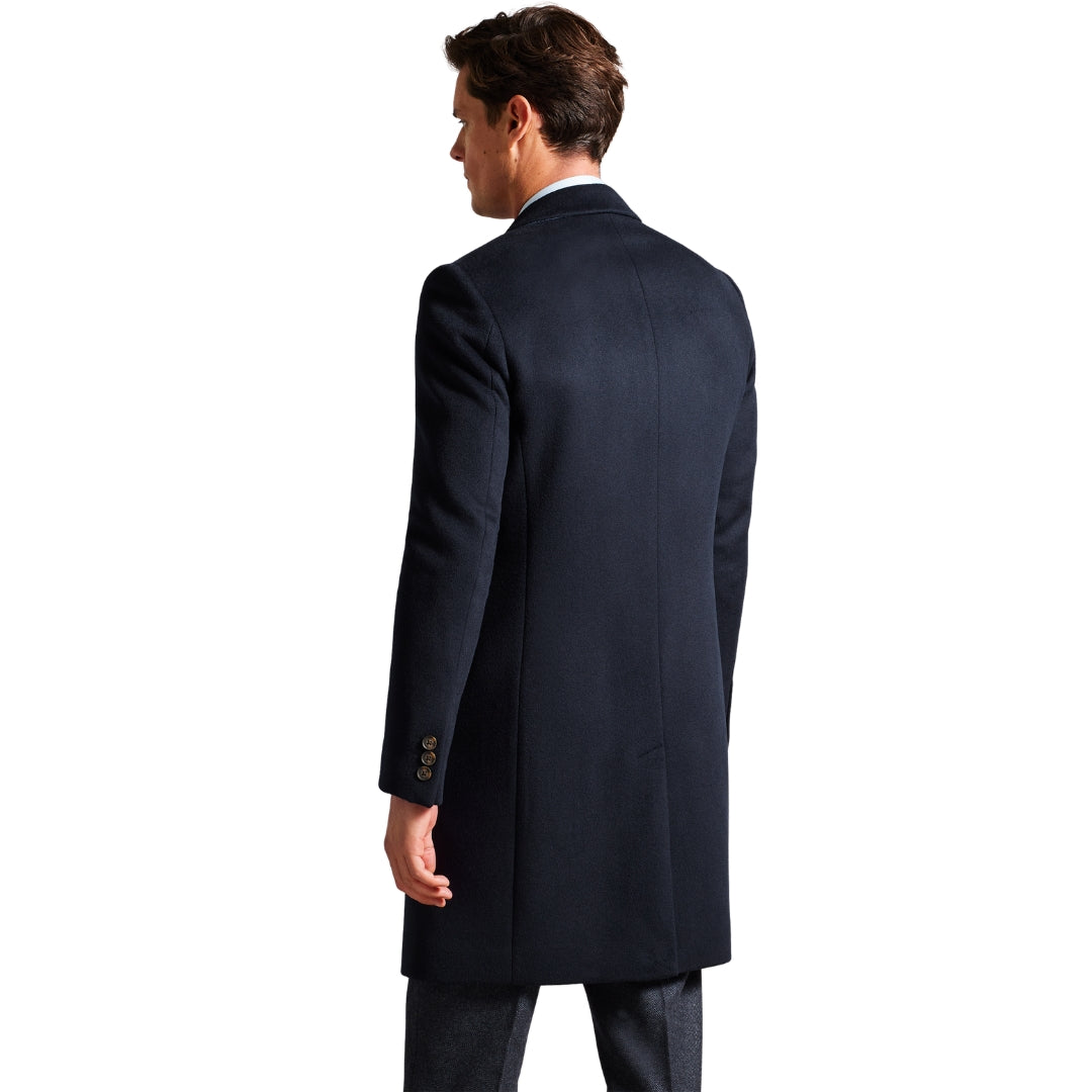 Ted Baker Rueby Wool Blend City Navy Overcoat