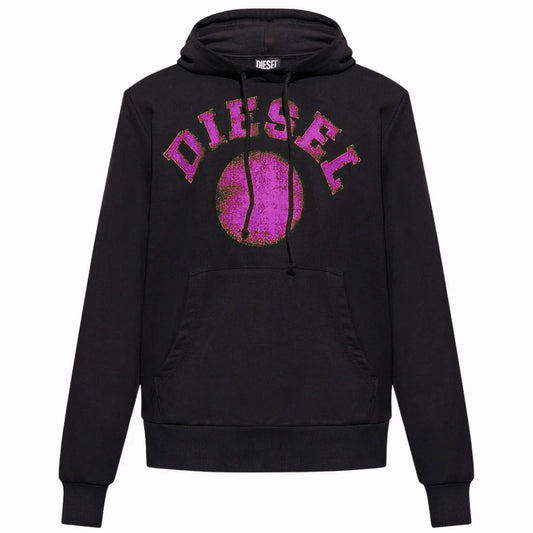 Diesel Distorted Dot Design Black Hoodie