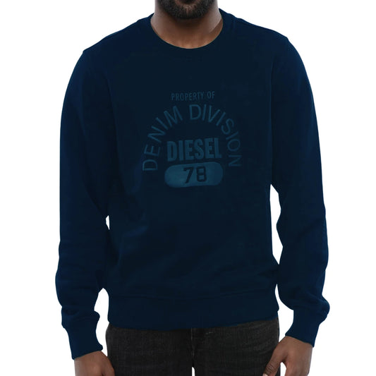 Diesel Denim Division Logo Navy Blue Sweatshirt