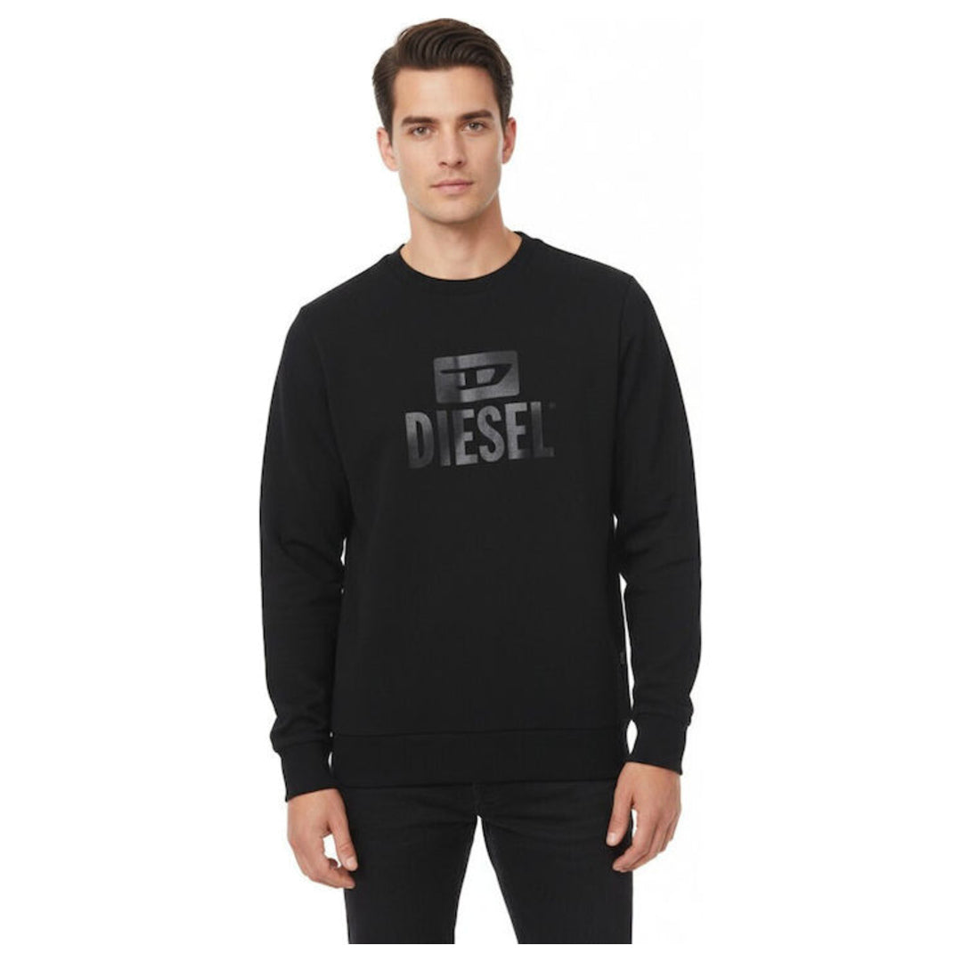Diesel S-Gir-Crewneck Tone On Tone Black Men's Sweatshirt L