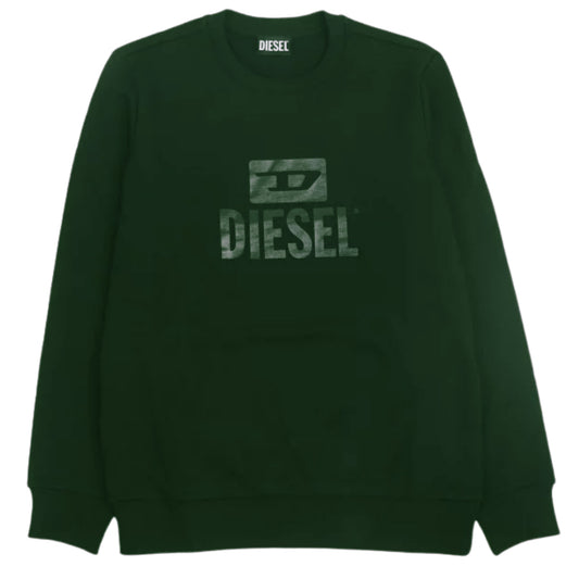Diesel Mono Tone Logo Dark Green Sweatshirt