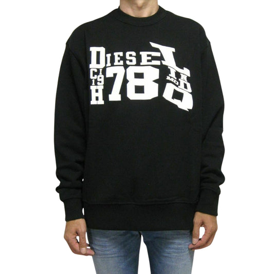 Diesel Distorted Logo Black Sweatshirt