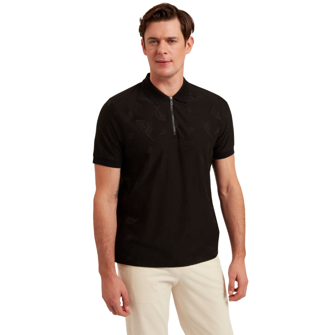 Ted Baker MMB NEYACK SS Feather Jacquard Zip Polo 6