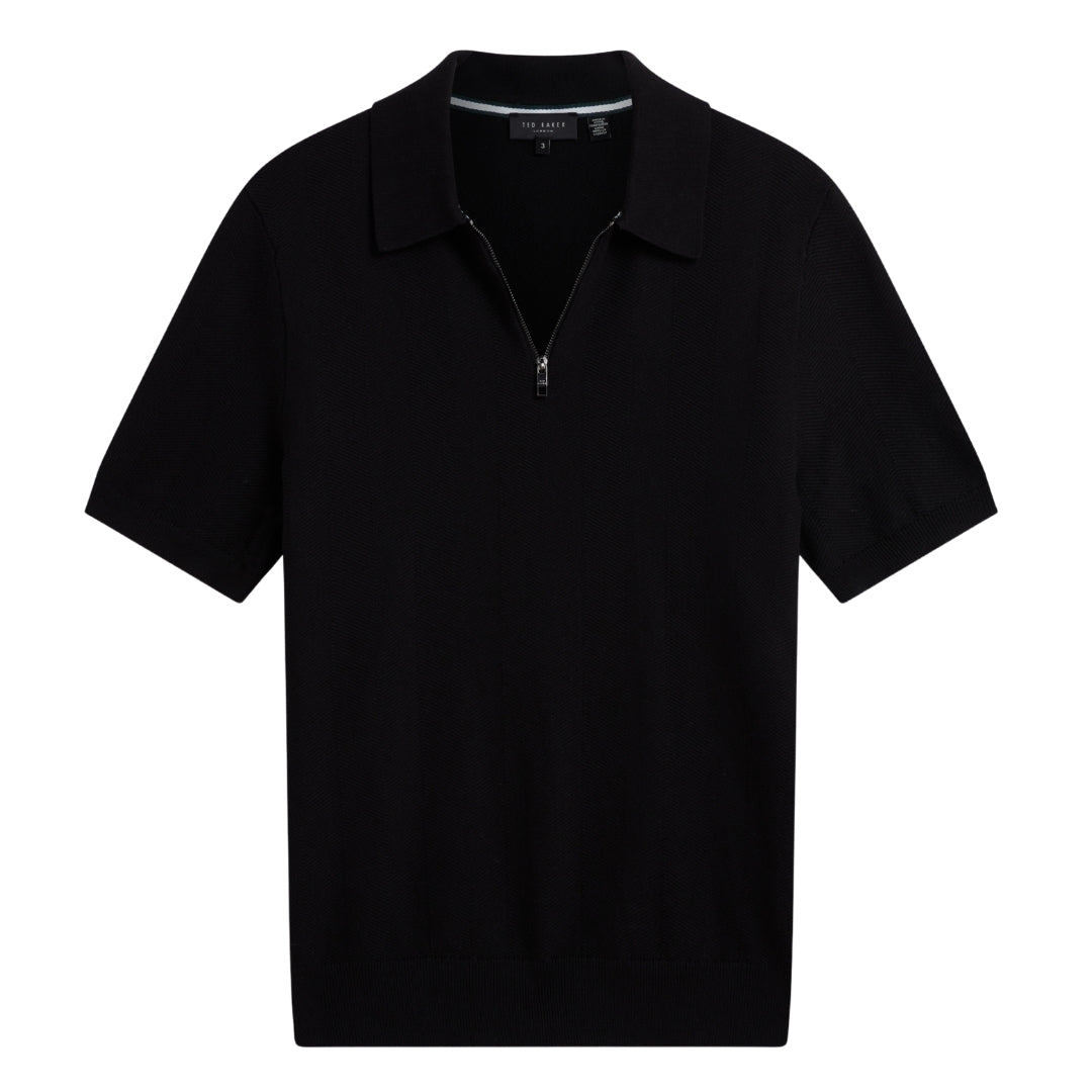 Ted Baker MMK FOURD SS Herringbone Stitch Zip Polo 5