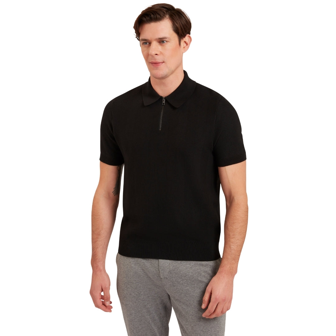 Ted Baker MMK FOURD SS Herringbone Stitch Zip Polo 5