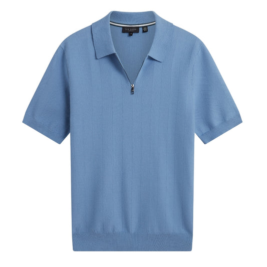 Ted Baker MMK FOURD SS Herringbone Stitch Zip Polo 5