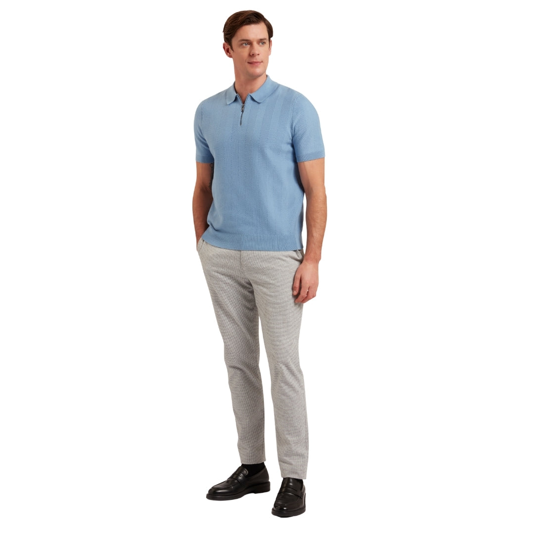 Ted Baker MMK FOURD SS Herringbone Stitch Zip Polo 5