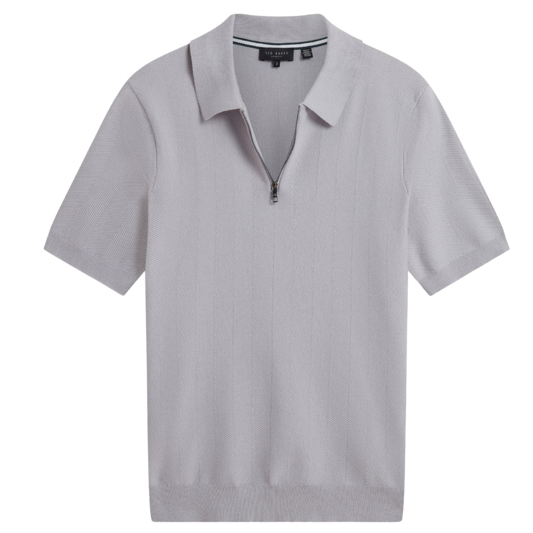Ted Baker MMK FOURD SS Herringbone Stitch Zip Polo 5