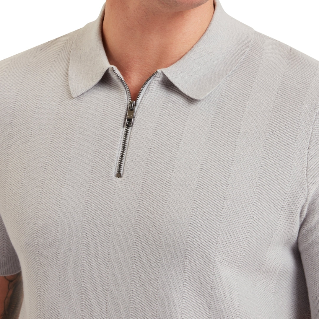Ted Baker MMK FOURD SS Herringbone Stitch Zip Polo 5