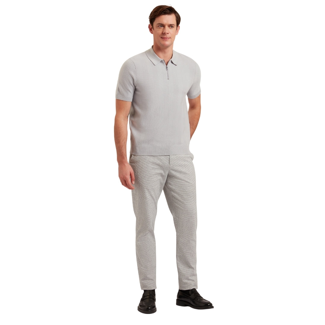 Ted Baker MMK FOURD SS Herringbone Stitch Zip Polo 5